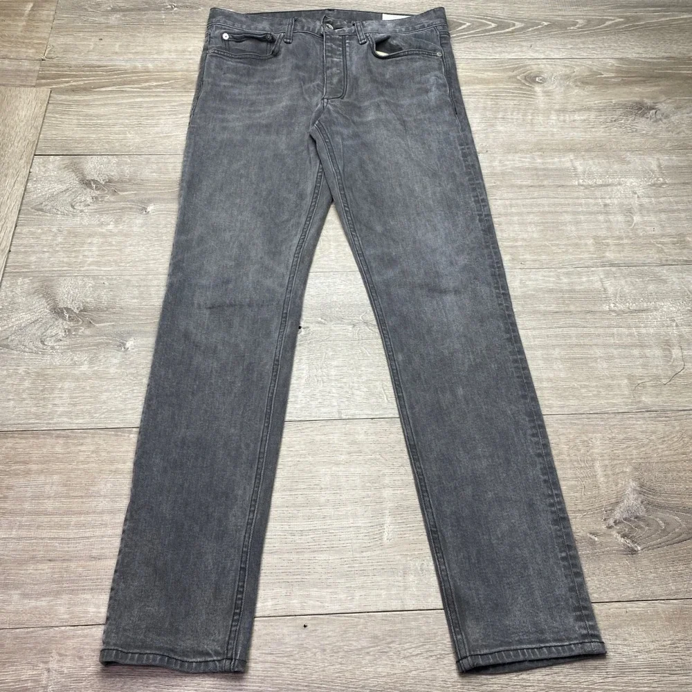 Rag & Bone Jeans Fit 2 Slim Mens 31x32 Grayson Grey Cotton Blend Denim Pants